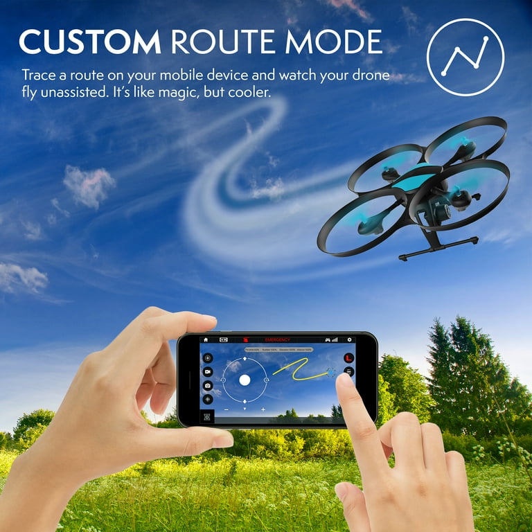 Force1 U49W FPV Aerial HD Camera Drone and Extra Battery Black