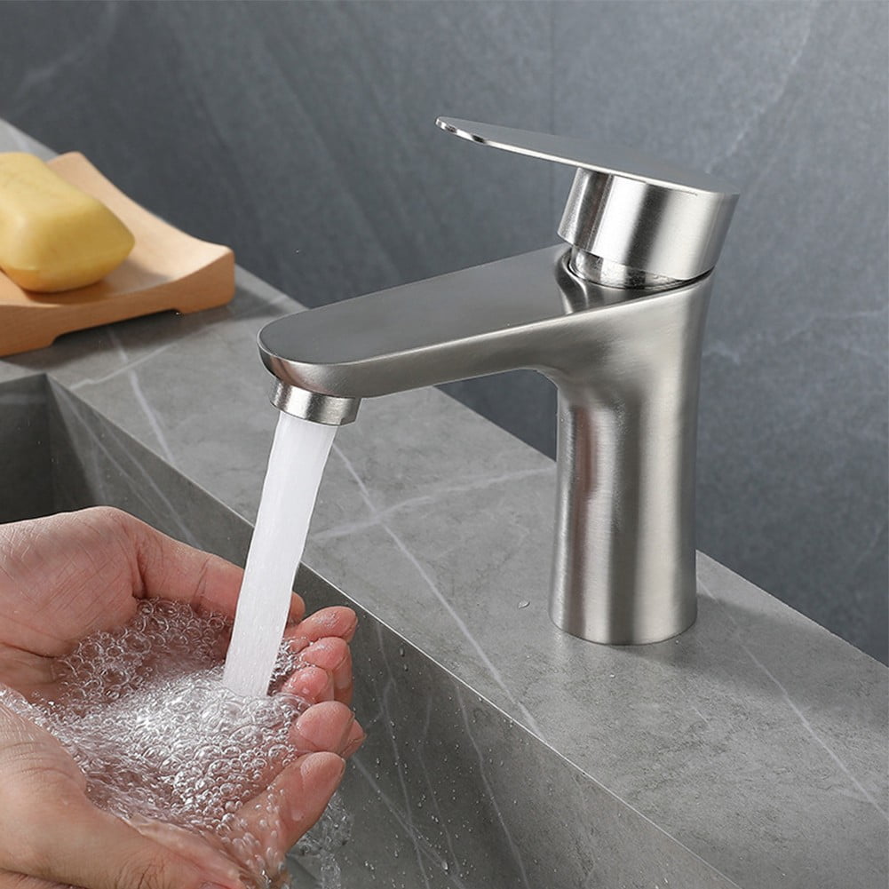 Dleadar Bathroom Basin Faucet Stainless Steel Cold Water Tap Toilet Single Lever Kitchen Sink Tap Bathroom Washbasin Faucet Home Decor