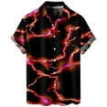 thumbnail image 1 of Camisas s Para Hombre Nueva impresión 3d Impresión digital Camisa de manga corta suelta informal (Red, XXS), 1 of 4