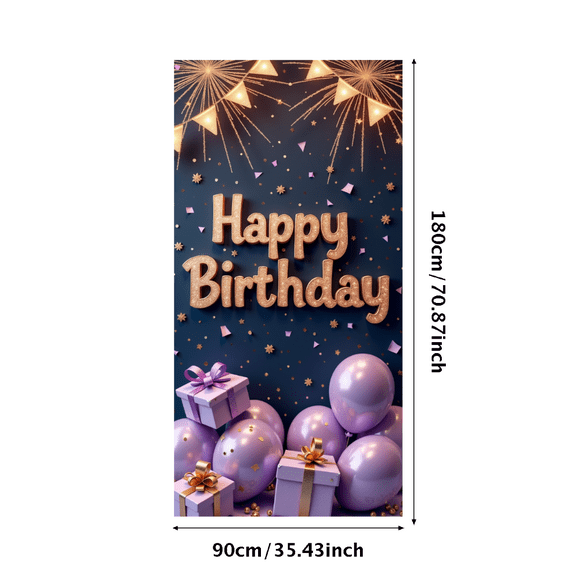 Yatrandify Glitter Happy Birthday Balloon Banner for Celebration Party Decoration Event Background