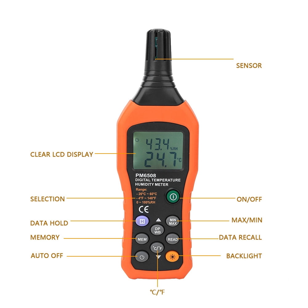 Temperature Thermometer, Storage Function Hygrometer  For Experiment