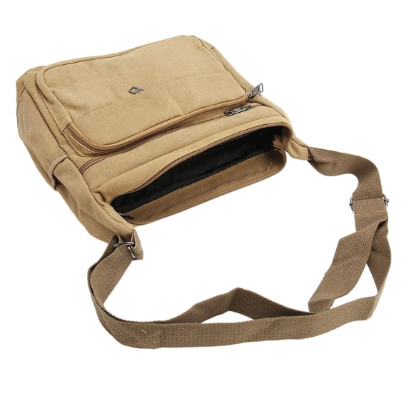 Canvas Messenger Bag Soft Antiwear Adjustable Strap Large Hobo Shoulder Bag with Multiple Pockets for School Work and Travel