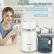 ROVSUN【Upgraded】1.6 Gallon/6L Countertop Home Water Distiller with Flame-retardant Material, BPA-Free Container & Stainless Steel Interior, Distilled Water Maker Purifier