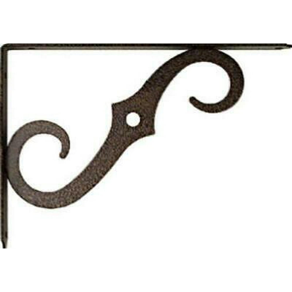 4PK 10" x 7" Antique Bronze Ornamental Shelf Bracket