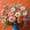 Vibrant Floral Rose Checkerboard Backdrop, variant on UXIEQU Sunset Seascape Canvas Wall Art 15.75x11.81 Inches