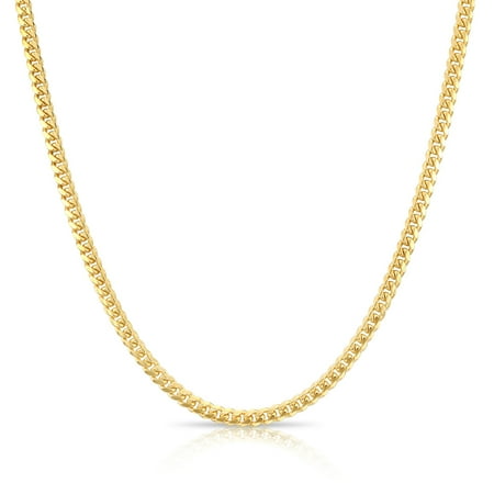 Tilo Jewelry 14K Solid Yellow Gold Miami Cuban Link Chain Necklace with Secure Lobster Lock | 4mm – 22 Inch | Everyday Necklace for Men Women Unisex