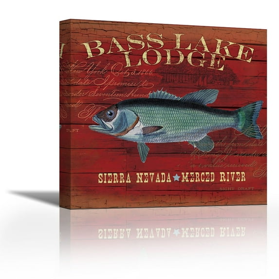 Bass Lake - Contemporary Fine Art Giclee on Canvas Gallery Wrap - wall décor - Art painting - 20 x 20 Inch - Ready to Hang