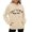 Beige, variant on Tanghaowl Women Sweatshirt Oversized Pullover Hoodies Short Velvet Sweaters Long Sleeve Winter Fall Outfits Beige XL