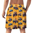 thumbnail image 2 of NICKSUN Shorts de Pyjama Amusants pour Hommes, Bas de Pyjama Courts Doux avec Poches, Camionnette Jaune, TG, 2 of 6