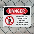 thumbnail image 5 of (2 Pack) Barricade Area Do Not Enter OSHA Danger Sign 14 Inch X 10 Inch Indoor / Outdoor Rust-Free Aluminum Metal Signs for Workplace, Workshop, and Construction Site, Made in the USA, 5 of 8