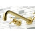 thumbnail image 3 of Kingston Brass KS8057BX Metropolitan Two-Handle 3-Hole Wall Mount Roman Tub Faucet in Brushed Brass, 3 of 7