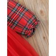 thumbnail image 6 of Seyurigaoka Toddler Baby Girls Spring Autumn A-line Dress Long Sleeve O Neck Plaid Tulle Patchwork Dress for 6M-5Y Kids, 6 of 9