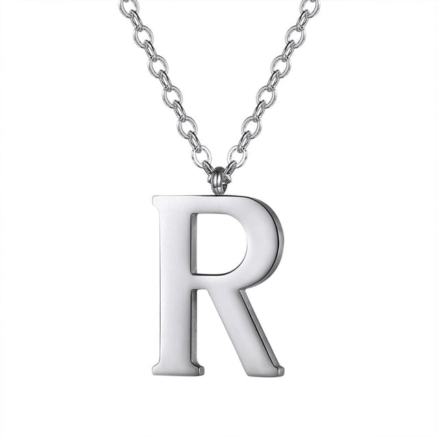 Collar de plata con letra del alfabeto PROSTEEL colgante inicial para mujeres y niñas regalo de Cumpleaños