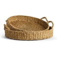 thumbnail image 1 of Seagrass Round Trays Set of 2 Beige, 1 of 3