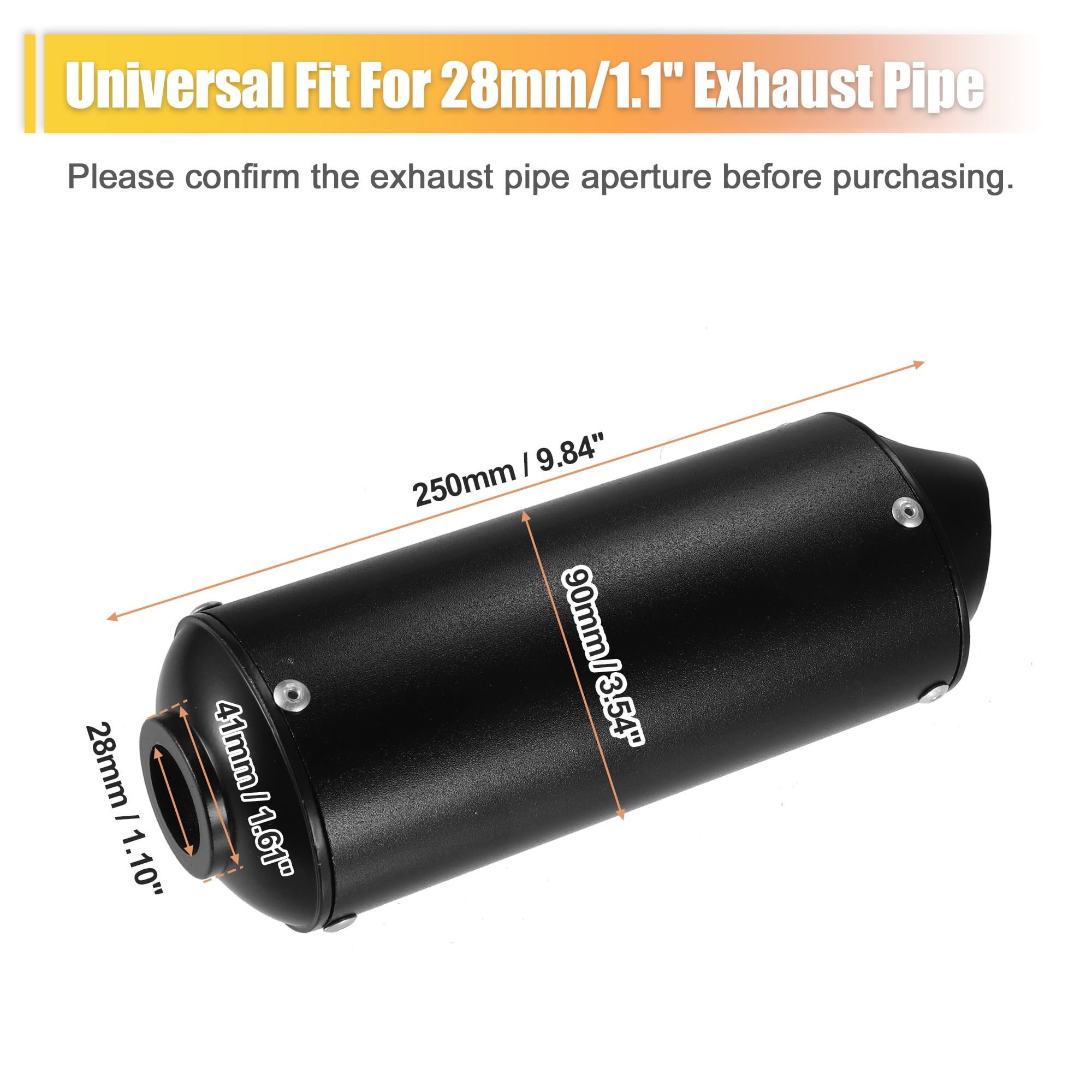 Unique Bargains 1 Set Muffler Exhaust Pipe System Assembly Kit 28mm for Motorbike ATV Pit Dirt Bike Black