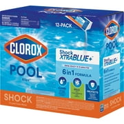 Clorox® Pool&Spa Swimming Pool Shock XTRABLUE® Plus™ Granules, Kills Bacteria & Algae in Swimming Pools, Swim-Ready in 15 Minutes, (12-Pack)