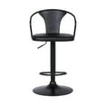 thumbnail image 6 of Eagle Adjustable Height Swivel Black Faux Leather and Black Wood Bar Stool with Black Metal Base, 6 of 9