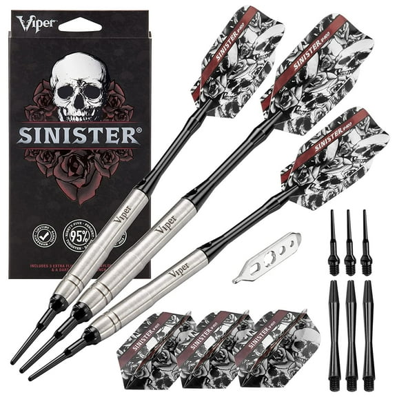 Viper Sinister 95% Tungsten Soft Tip Darts Grooved Barrel 18 Grams