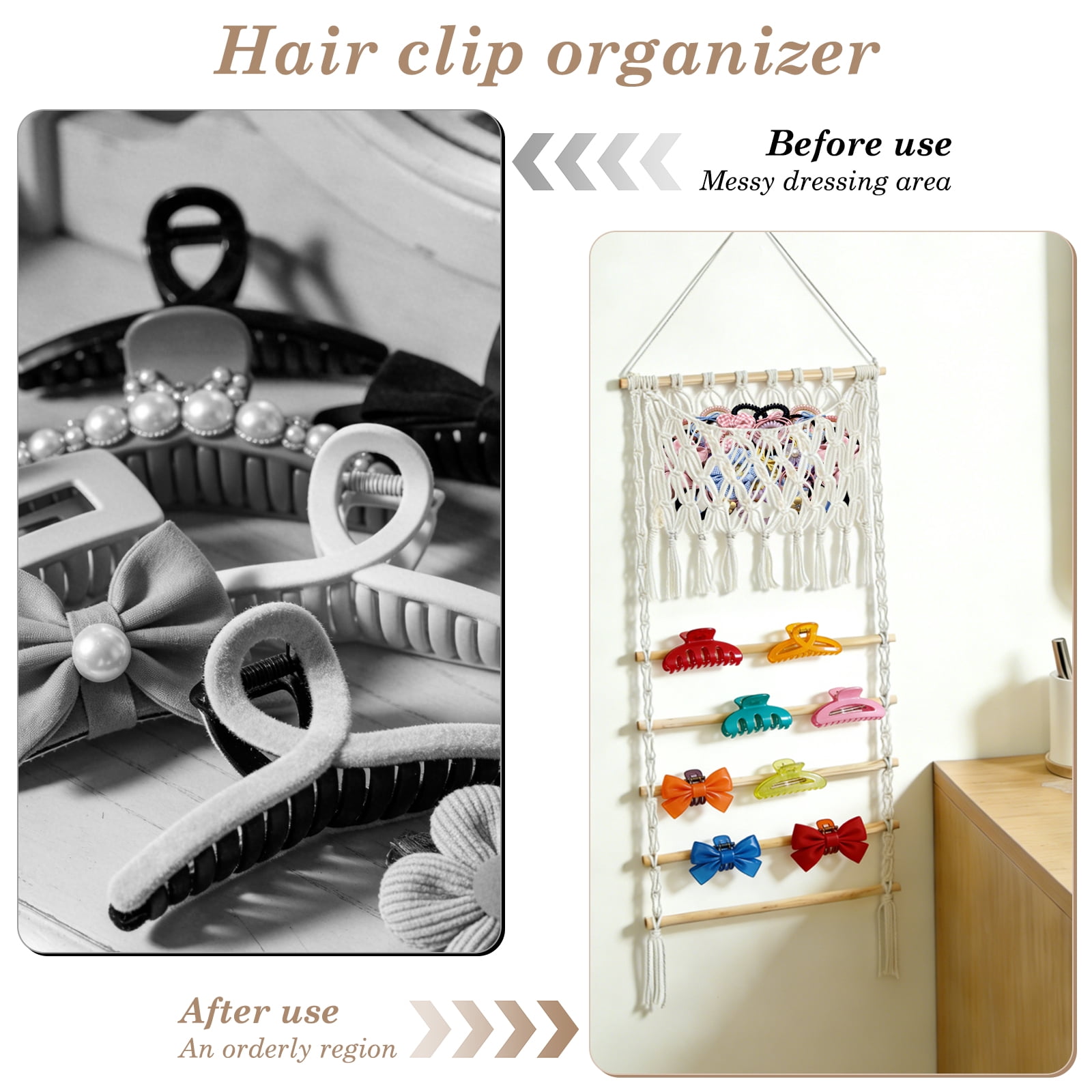 Hair Claw Clip Holder Wall Hanging Hair Ties Organizer Decorative Bow Organizer Practical Accessories Storage for Nursery Toddler Girls Room