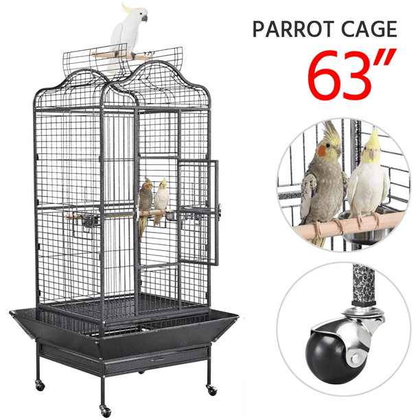 Topeakmart 63" H Playtop Large Rolling Metal Bird Cage Extra Large