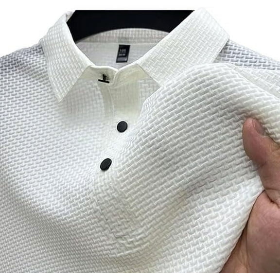 YATELLE Polo Shirt, Men's Short Sleeve Solid Stretch Cotton Pique Polo Shirt Quick Dry Casual Workout