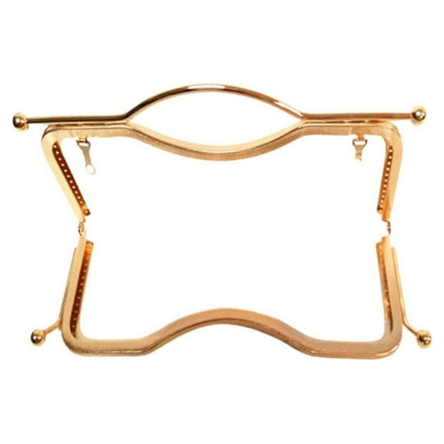 KAKOWELY Purse Frame 27cm Concave Waist Embossed Lip Shape Hand Tote Handbag Iron Purse Frame Coin Bag Decorative Kiss Clasp Lock for Bag Making DIY Craft (Golden)
