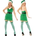 thumbnail image 2 of 2023 Recién llegado, disfraz de elfo navideño para mujer, disfraz de elfo elegante para cosplay de Navidad, disfraz de elfo verde para mujer, disfraz de Papá Noel navideño, 2 of 5