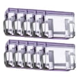 thumbnail image 1 of 10 pinzas para fijar perneras de pantalón, portátiles, multiusos, premium. Morado transparente, 1 of 8