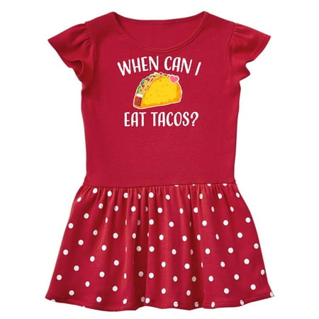 

Inktastic When Can I Eat Tacos Baby Gift Toddler Girl Dress