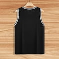 thumbnail image 6 of Striped Tank Top Men Ribbed Sleeveless T Shirts Color Block Trim Slim Fit Tank Top Workout Basketball Gym Shirt With Curved Hem L Black, 6 of 7