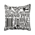 thumbnail image 1 of RYLABLUE Vintage Simple Black And White World Cities Polyester 18 x 18 Inch Square Throw Pillow Covers With Hidden Zipper Home Sofa Cushion Decorative Pillowcases, 1 of 1