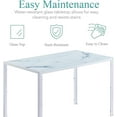 thumbnail image 4 of White Glass Dining Table, Modern Glass Kitchen Table with Tempered Glass Top and Metal Legs (Marbled White, Length: 47.24"), 4 of 7