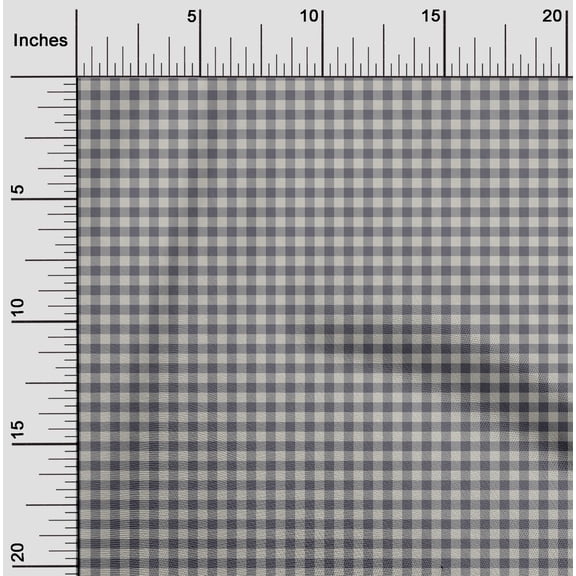 oneOone Viscose Chiffon Gray Fabric Check Check Sewing Material Print Fabric By The yard 42 Inch Wide
