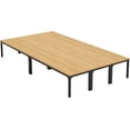 thumbnail image 1 of Tribesigns 6.5FT Modern Office Conference Table, 78.74-Inch Large Seminar Meeting Desk with Metal Legs and Adjustable Pads, Boardroom Training Table, Light Walnut, 1 of 5