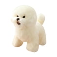 thumbnail image 2 of Perro Animal relleno muñeca Bichon Frise perro juguete realista simulación perro muñeca cachorro juguete de peluche para cumpleaños vacaciones Día de, 2 of 8