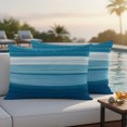 thumbnail image 2 of Outdoor Pillow Covers 20x12 Set of 2, Blue White Ombre Waterproof Patio Throw Pillow Covers for Couch Sofa Chair, Modern Gradient Abstract Aesthetic Decorative Pillowcases for Throw Pillows, 2 of 9