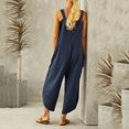 thumbnail image 3 of SDNall Women'S Jumpsuits, Rompers & Overalls Fashion Casual Pocket Romper Long Playsuit Strap Button Jumpsuit Womens Romper Sizes:M-5XL, 3 of 9