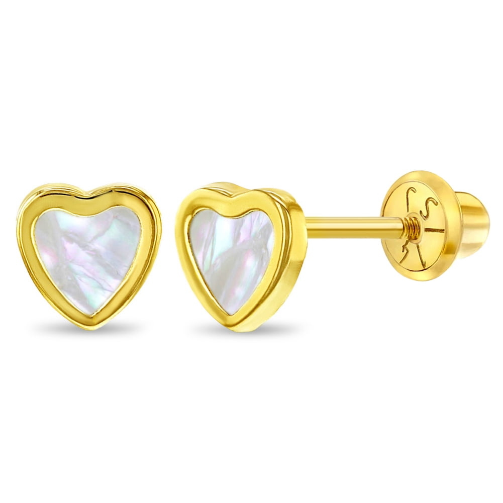 Boucles d'oreilles en or jaune 18 carats laqué "fleurs" pour enfant