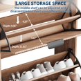 thumbnail image 4 of Danolapsi Narrow Shoe Cabinet Storage for Entryway,Freestanding Shoe Organizer,Modern Fluted Shoe Rack Organizer with 2 Flip Drawers and an Open Shelf,Farmhouse Shoe Storage Cabinet for Entryway, 4 of 9