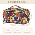 thumbnail image 4 of FORMRS Makeup Bag Travel Cosmetic Organizer for Women Fold Flat Zipper Pouch with Handle, Large Colorful Flowers Pattern, 4 of 8