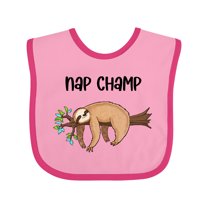 Inktastic Nap Champ Cute Sleeping Sloth Boys or Girls Baby Bib