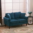 thumbnail image 2 of Tcbosik American 2-Seater Sofa Chair with Curved Armrest Indoor Loveseat Sofa for Living Room, Blue, 2 of 10