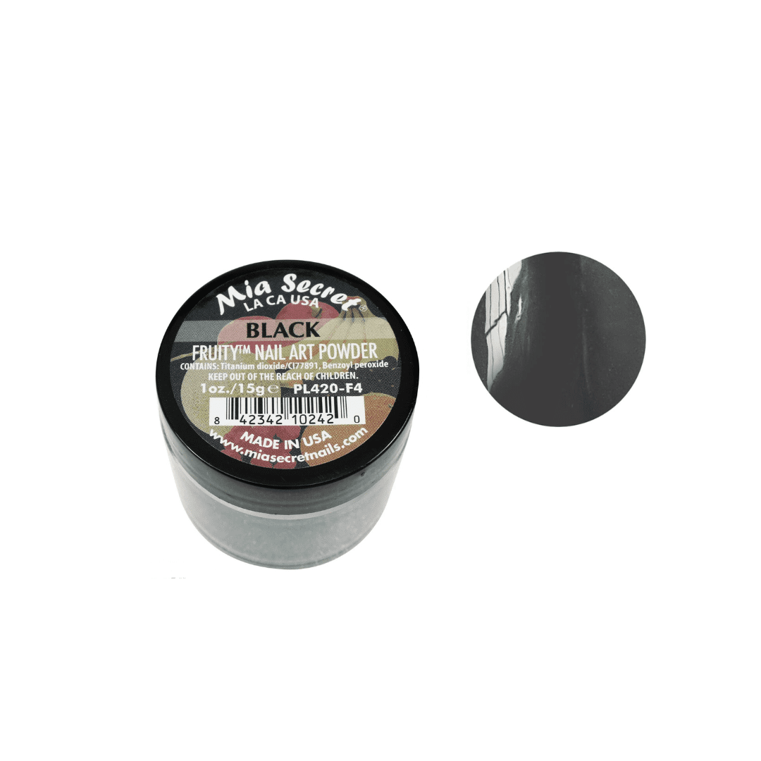 Mia Secret - Fruity Nail Art Powder - Black & Red Gift Nail Art Powder - Mulberry (1 oz. each) - Combo