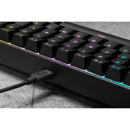 CORSAIR - K65 RGB Mini Wired 60% Mechanical Cherry MX SPEED Linear Switch Gaming Keyboard with PBT Double-Shot Keycaps - Black