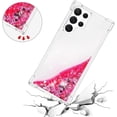thumbnail image 5 of Compatible with Samsung Galaxy S22 Ultra Case Glitter Liquid Cute Clear Phone Case Floating Quicksand Shockproof Protective Bumper Silicone Soft TPU Case for Galaxy S22 Ultra Love Pink YB, 5 of 12