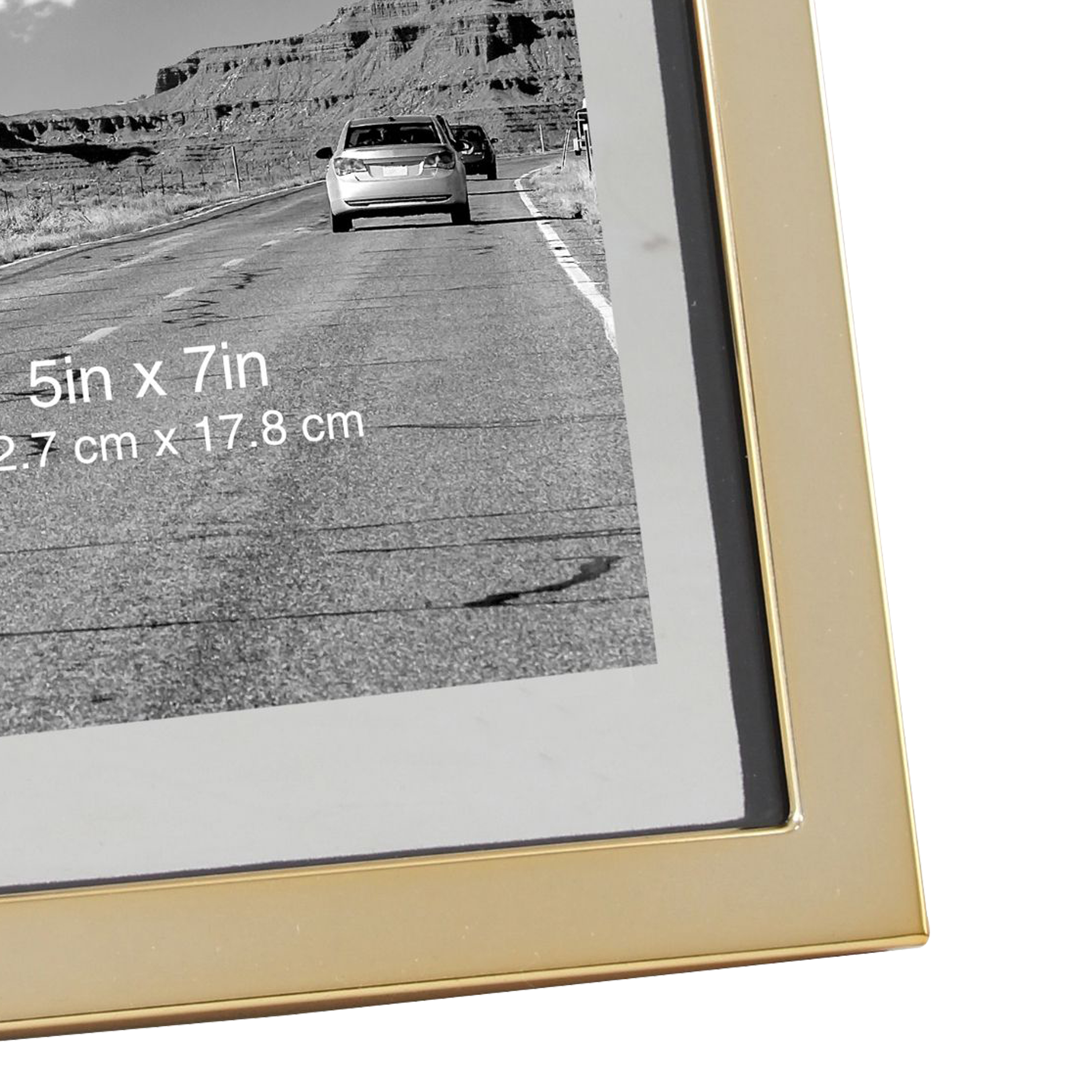 Better Homes & Gardens 5" x 7" Rectangle Metal Tabletop Floating Picture Frame, Gold
