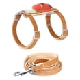 thumbnail image 1 of FONDOTIN 1Set Orange Cat Leash and Harness Set Flat Rope Escape Proof Design for Cats, 1 of 8
