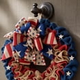 thumbnail image 4 of Fmbmuo Patriotic Wreath 4th of July Decorations Outdoor 16" Flag Wreath 2026 Patriotic Wreaths for Front Door, 4 of 5