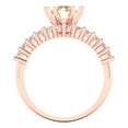 thumbnail image 4 of Clara Pucci 18K Rose Gold Round Cut 1Ct Natural Morganite Engagement Ring + Matching Band - Luxury Box Included, 4 of 7