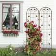 thumbnail image 6 of 2 Pack Metal Garden Trellis 86.7" x 19.7" Rustproof Trellis for Climbing Plants Outdoor Flower Support Brown, 6 of 8